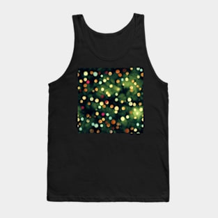 Christmas Tree Watercolor Bokeh Christmas Lights Design Tank Top